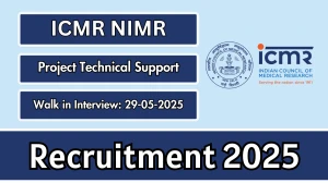 ICMR NIMR Project Technical Support I Recruitment 2025 – Walk in