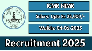ICMR NIMR Project Technical Support Recruitment 2025 – Walk in for 03 Posts