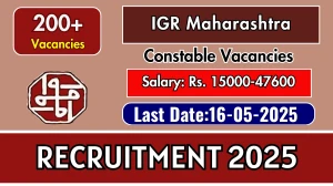 IGR Maharashtra Constable Recruitment 2025 - Apply Online for 284 Posts