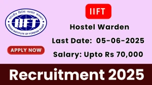 IIFT Hostel Warden Recruitment 2025 - Apply Online