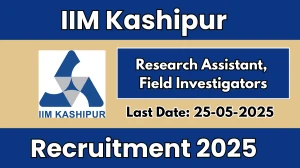 IIM Kashipur Recruitment 2025 - Apply Online for 06 Research Assistant, Field Investigators Posts
