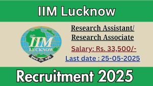 IIM Lucknow Research Assistant/ Research Associate Recruitment 2025 - Apply Offline