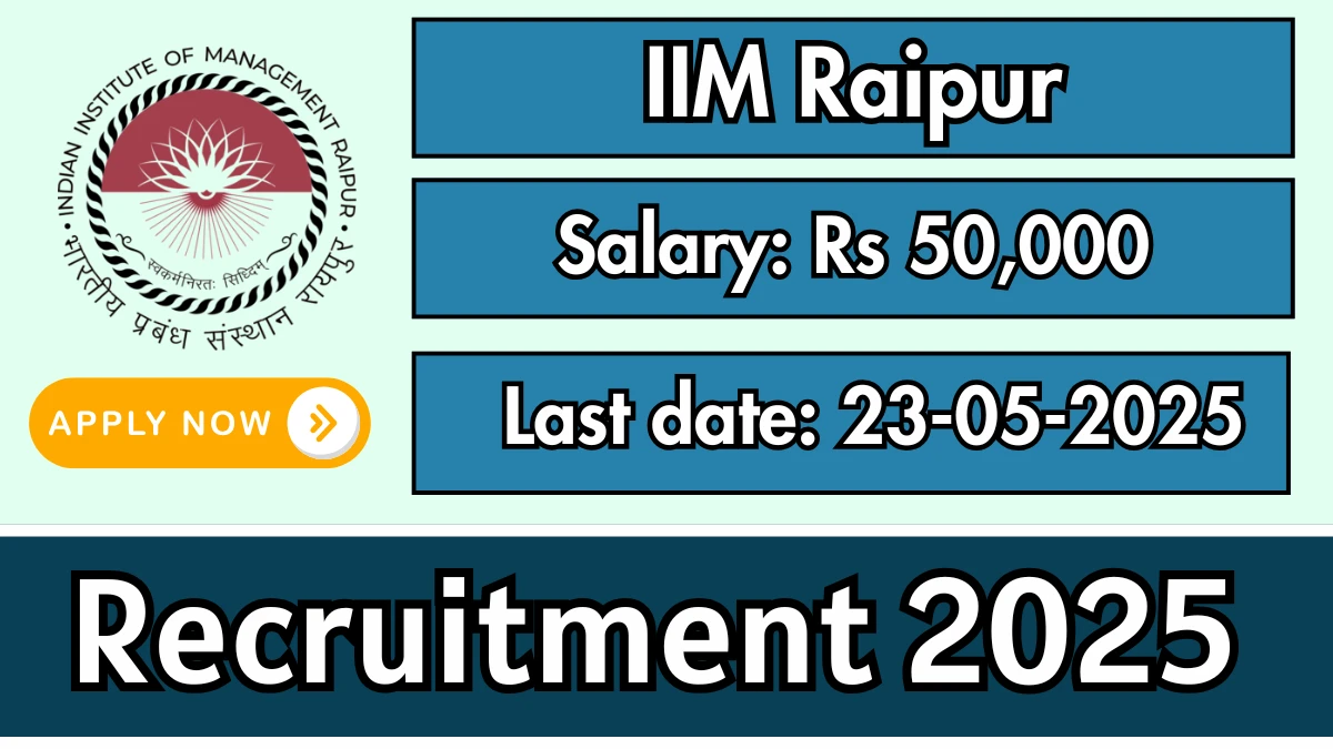 IIM Raipur Junior Developer Recruitment 2025 - Apply Online