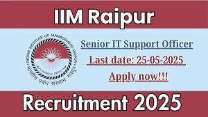 IIM Raipur Senior IT Support Officer Recruitment 2025 - Apply Online for 01 Posts
