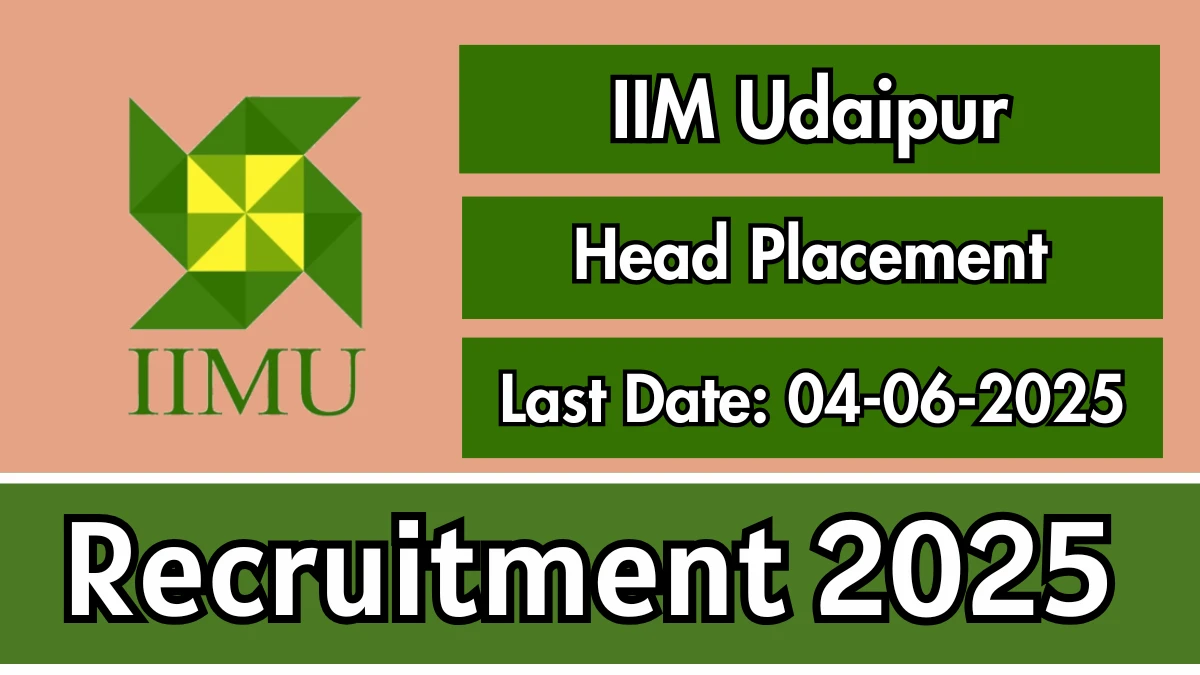 IIM Udaipur Head Placement Recruitment 2025 - Apply Online