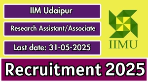 IIM Udaipur Research Assistant/Associate Recruitment 2025 - Apply Online