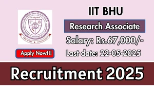 IIT BHU Research Associate Recruitment 2025 - Apply Offline