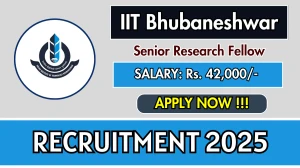 IIT Bhubaneshwar Senior Research Fellow Recruitment 2025 - Apply Online for 01 Posts IIT Bhubaneshwar Senior Research Fellow Recruitment 2025 - Apply Online for 01 Posts