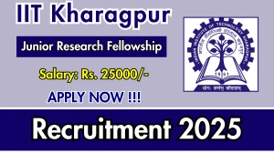 IIT Kharagpur Junior Research Fellowship Recruitment 2025 - Apply Online for 01 Posts IIT Kharagpur Junior Research Fellowship Recruitment 2025 - Apply Online for 01 Posts