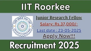 IIT Roorkee Junior Research Fellow Recruitment 2025 - Apply Offline