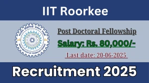 IIT Roorkee Post Doctoral Fellowship Recruitment 2025 - Apply Offline