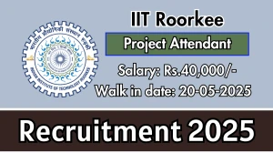 IIT Roorkee Project Attendant Recruitment 2025 – Walk in for 01 Posts