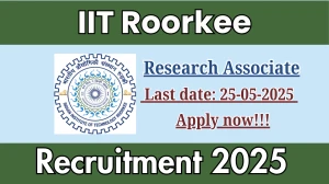 IIT Roorkee Research Associate Recruitment 2025 - Apply Offline