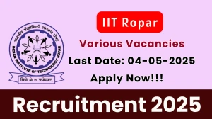 IIT Ropar Recruitment 2025 - Apply Offline for Research Assistant, Field Investigator Posts