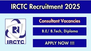 IRCTC Consultant Recruitment 2025 - Apply Offline for 01 Posts IRCTC Consultant Recruitment 2025 - Apply Offline for 01 Posts