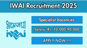 IWAI Specialist Recruitment 2025 - Apply Offline for 01 Posts Before May 30 IWAI Specialist Recruitment 2025 - Apply Offline for 01 Posts Before May 30