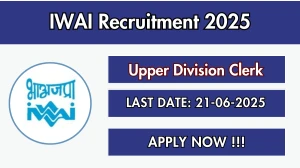IWAI Upper Division Clerk Recruitment 2025 - Apply Offline for 01 Posts IWAI Upper Division Clerk Recruitment 2025 - Apply Offline for 01 Posts
