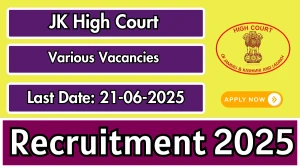 JK High Court Recruitment 2025 - Apply Offline for 22 Joint Director General, Additional Director General and Other Posts JK High Court Recruitment 2025 - Apply Offline for 22 Joint Director General, Additional Director General and Other Posts
