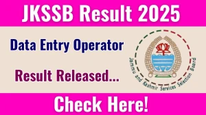 JKSSB Data Entry Operator Result 2025 Out at jkssb.nic.in, Direct Link to Download Result PDF Here JKSSB Data Entry Operator Result 2025 Out at jkssb.nic.in, Direct Link to Download Result PDF Here