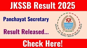 JKSSB Panchayat Secretary Result 2025 Out at jkssb.nic.in, Direct Link to Download Result PDF Here