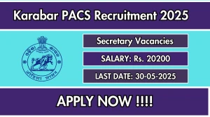 Karabar PACS Secretary Recruitment 2025 - Apply Offline for 01 Posts Karabar PACS Secretary Recruitment 2025 - Apply Offline for 01 Posts