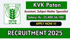 KVK Patan Recruitment 2025 - Apply Offline for 03 Assistant, Subject Matter Specialist Posts KVK Patan Recruitment 2025 - Apply Offline for 03 Assistant, Subject Matter Specialist Posts