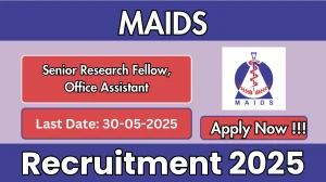 MAIDS Recruitment 2025 - Apply Offline for 03 Senior Research Fellow, Office Assistant Posts