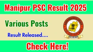Manipur PSC Various Posts Result 2025 Out at mpscmanipur.gov.in, Direct Link to Download Result PDF Here