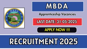 MBDA Apprenticeship Recruitment 2025 - Apply Online for 15 Posts MBDA Apprenticeship Recruitment 2025 - Apply Online for 15 Posts
