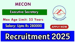MECON Executive Secretary Recruitment 2025 - Apply Offline for 01 Posts MECON Executive Secretary Recruitment 2025 - Apply Offline for 01 Posts