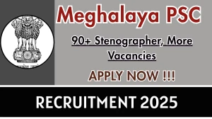 Meghalaya PSC Recruitment 2025 - Apply Online for 93 Stenographer, Computer Programmer and More Posts Meghalaya PSC Recruitment 2025 - Apply Online for 93 Stenographer, Computer Programmer and More Posts