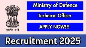 Ministry of Defence Technical Officer Recruitment 2025 - Apply Offline for 09 Posts