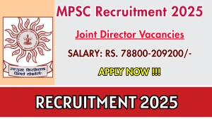 MPSC Joint Director Recruitment 2025 - Apply Online for 01 Posts MPSC Joint Director Recruitment 2025 - Apply Online for 01 Posts