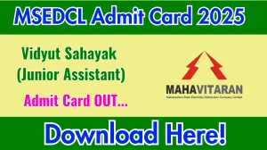 MSEDCL Vidyut Sahayak (Junior Assistant) Admit Card 2025 OUT Download Link mahadiscom.in