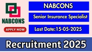 NABCONS Senior Insurance Specialist Recruitment 2025 - Apply Online for 01 Posts