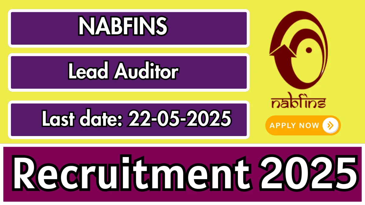 NABFINS Lead Auditor Recruitment 2025 - Apply Online