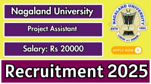 Nagaland University Project Assistant Recruitment 2025 - Apply Offline