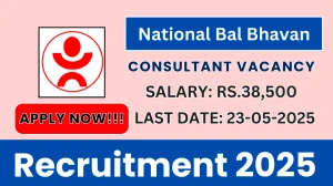 National Bal Bhavan Consultant Recruitment 2025 - Apply Offline