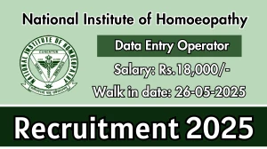 National Institute of Homoeopathy Data Entry Operator Recruitment 2025 – Walk in