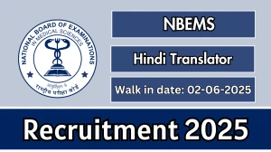 NBEMS Hindi Translator Recruitment 2025 – Walk in