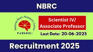 NBRC Recruitment 2025 - Apply Online for 02 Scientist IV/ Associate Professor Posts