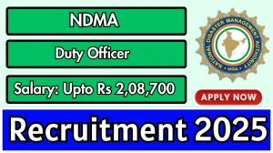 NDMA Duty Officer Recruitment 2025 - Apply Offline