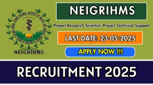 NEIGRIHMS Recruitment 2025 - Apply Online for 05 Project Research Scientist II, Project Technical Support Posts NEIGRIHMS Recruitment 2025 - Apply Online for 05 Project Research Scientist II, Project Technical Support Posts