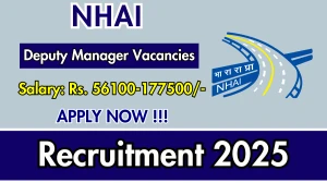 NHAI Deputy Manager Recruitment 2025 - Apply Online for 60 Posts