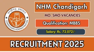 NHM Chandigarh Recruitment 2025 – Walk in for 06 MO, SMO Posts NHM Chandigarh Recruitment 2025 – Walk in for 06 MO, SMO Posts