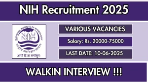 NIH Recruitment 2025 – Walk in for 05 Consultant, Project Scientist and More Posts NIH Recruitment 2025 – Walk in for 05 Consultant, Project Scientist and More Posts