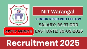 NIT Warangal Junior Research Fellow Recruitment 2025 - Apply Offline