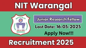 NIT Warangal Junior Research Fellow Recruitment 2025 - Apply Offline