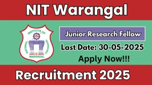 NIT Warangal Junior Research Fellow Recruitment 2025 - Apply Offline
