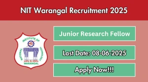 NIT Warangal Junior Research Fellow Recruitment 2025 - Apply Offline